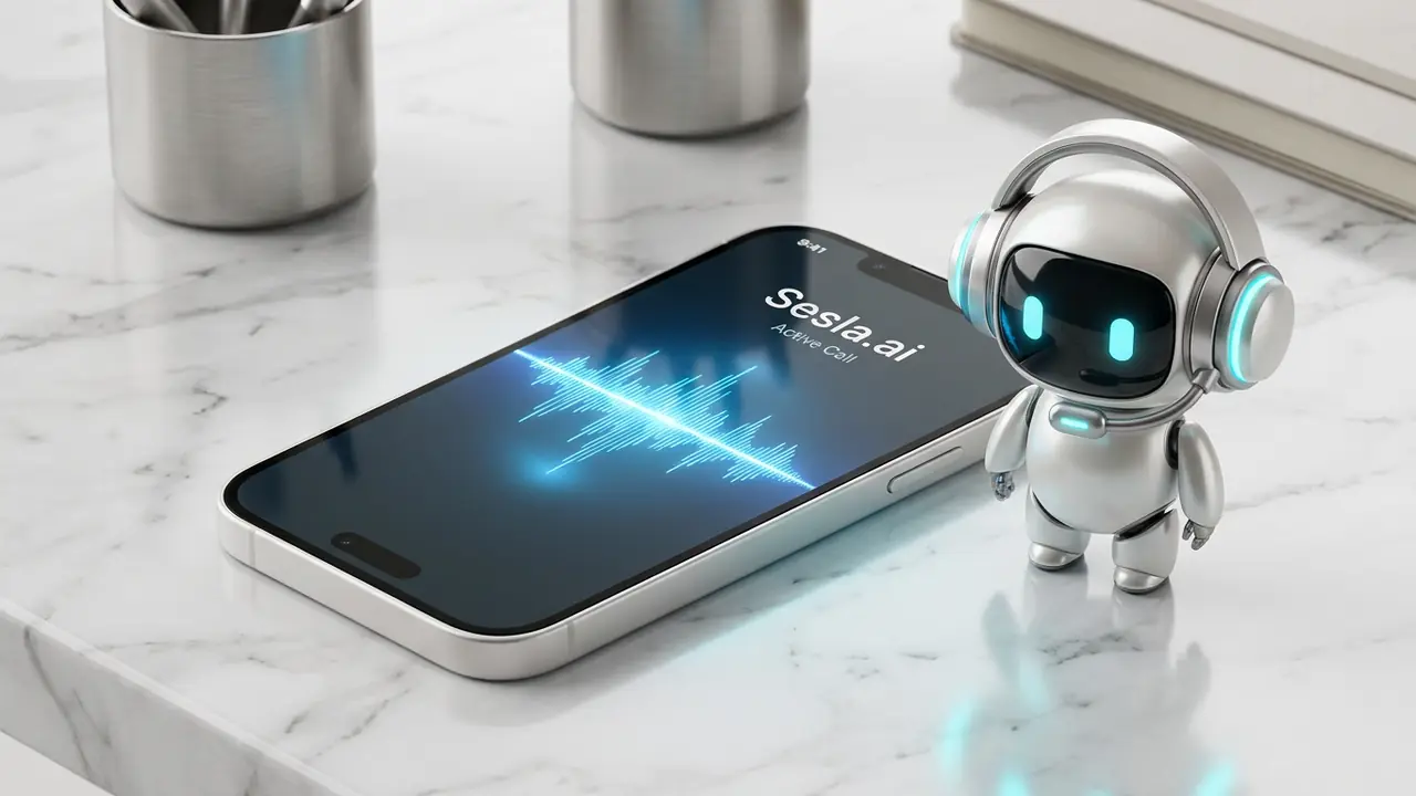Sesla-AI-Roboter nimmt als smarter KI-Telefonassistent einen Geschäftsanruf an