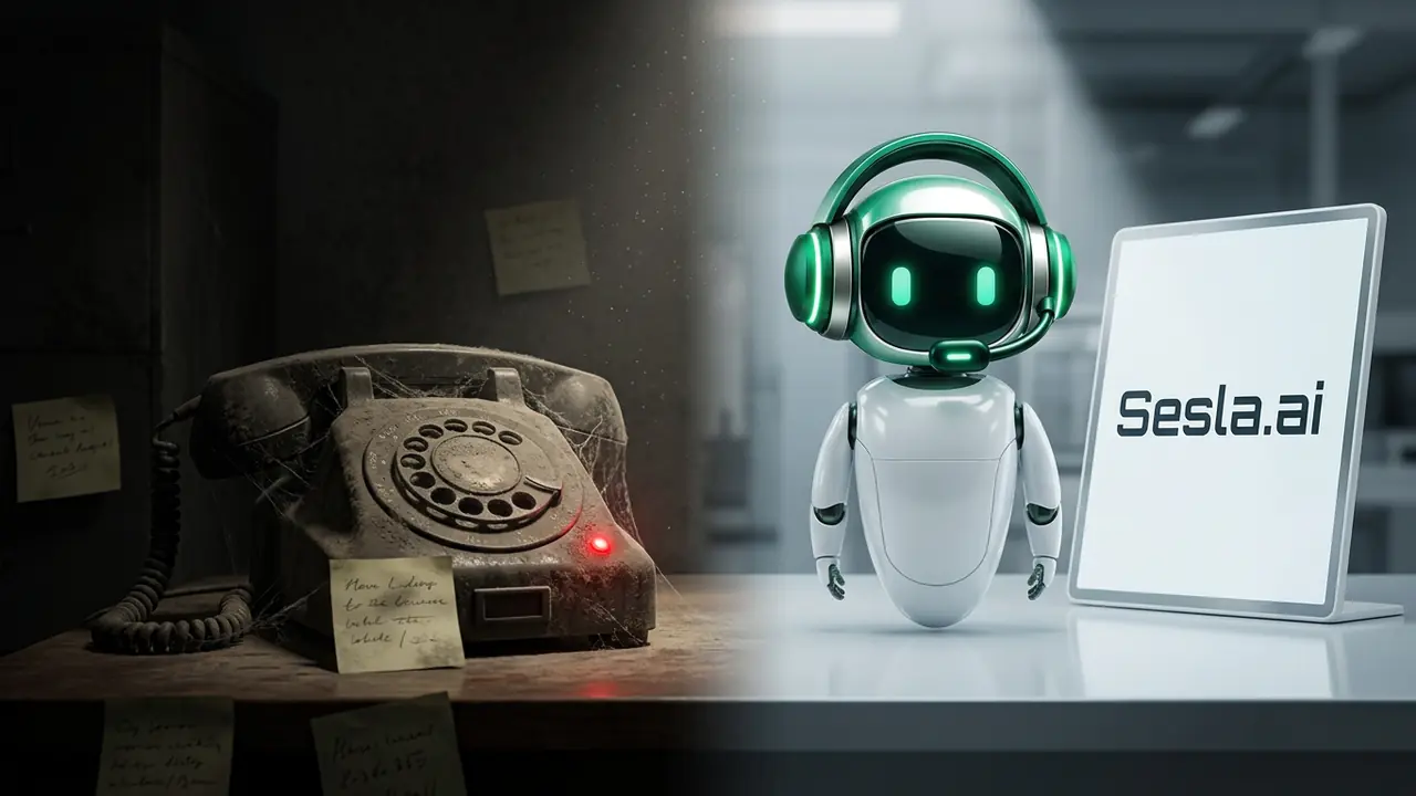 Sesla-AI-Roboter trägt während eines Telefonats einen Termin in den Kalender ein